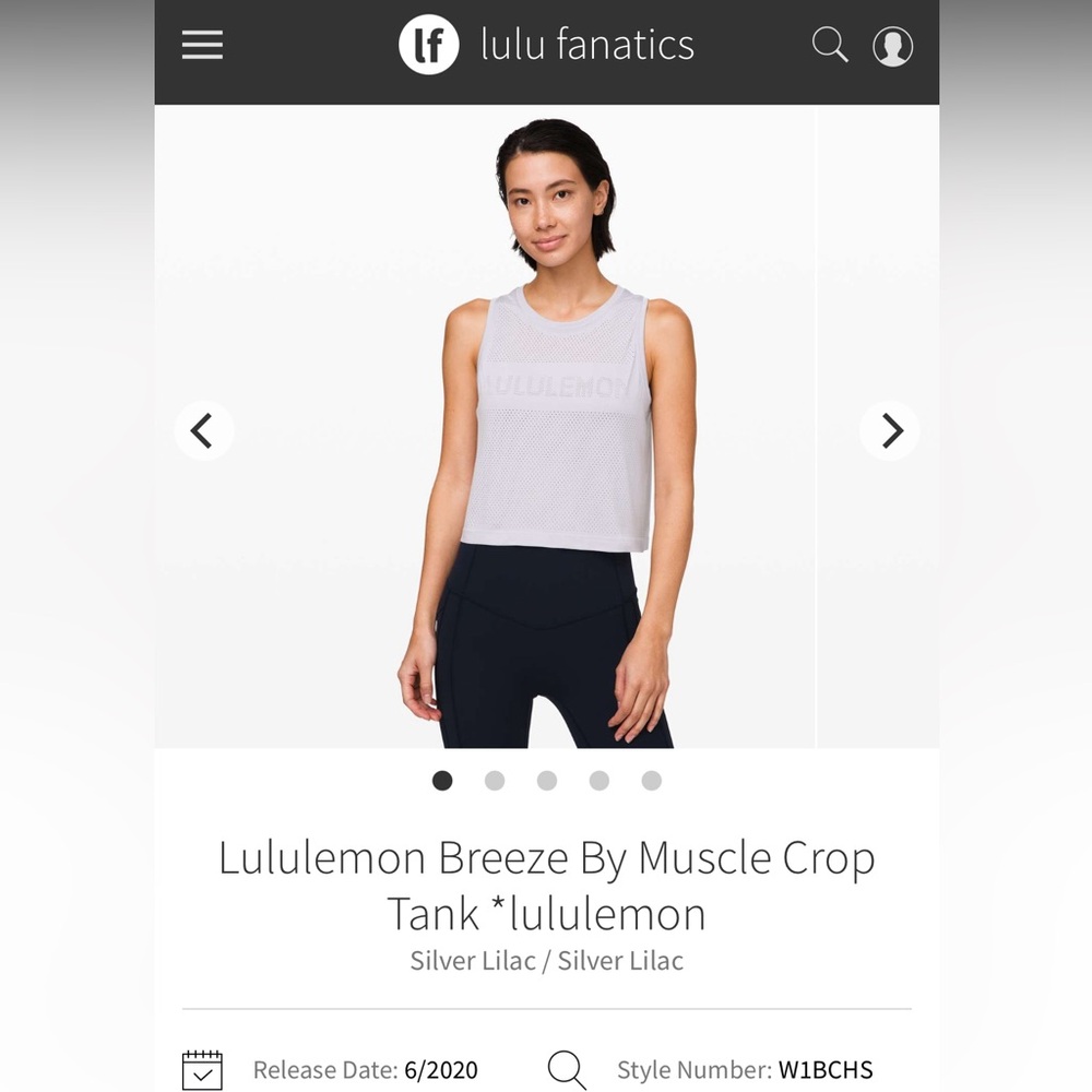 Lot of 4 Lululemon Breeze By Muscle Crop Tanks size 8